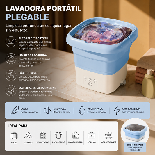 Lavadora portátil plegable